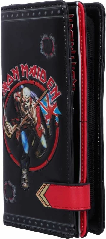 Portofol NEMESIS NOW Iron Maiden "Eddie the Trooper", me ndarje për kartela dhe para, i zi/kuq