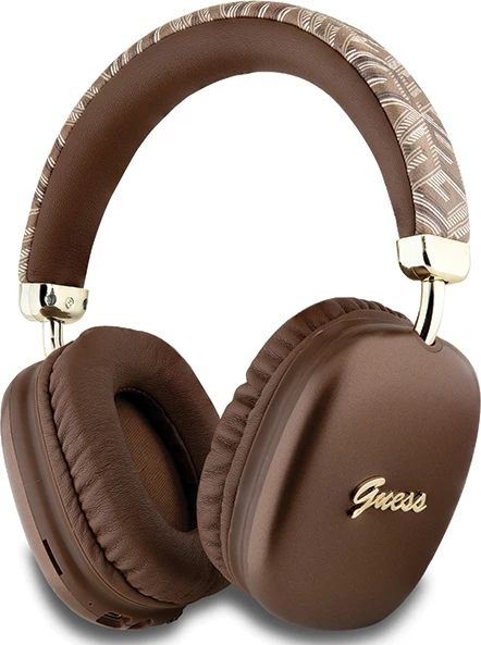 Kufje Bluetooth Guess GCube Metallic Script Logo, on-ear, kafe