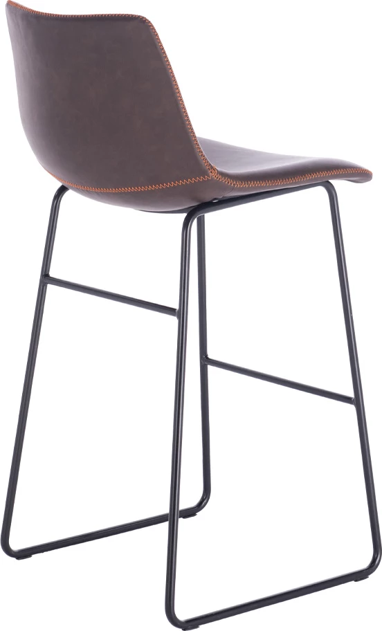 Karrige për bar Nuevo XL, lëkurë ngjyrë kafe antike, metal i zi, 47x57x100