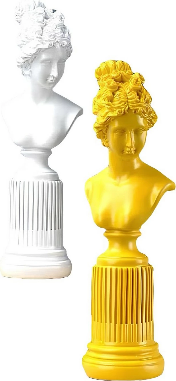 Set objekte dekorative (2 copë), Evila Originals, CY0428, e verdhë dhe e bardhë