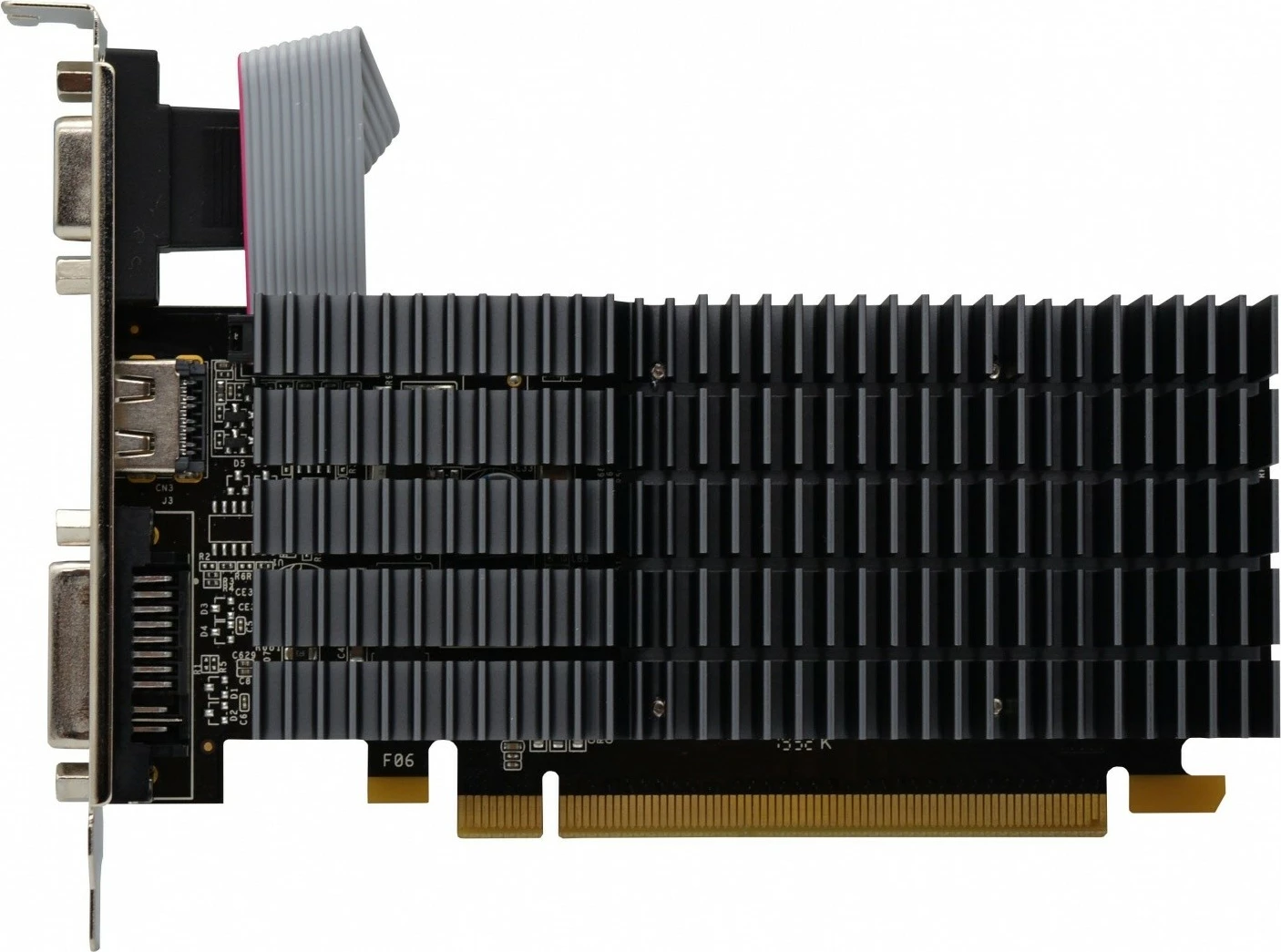 Kartelë grafike AFOX Radeon HD 6450 2GB DDR3 64-bit PCIe 2.0 low profile, pasive, DVI/HDMI/VGA, e zezë