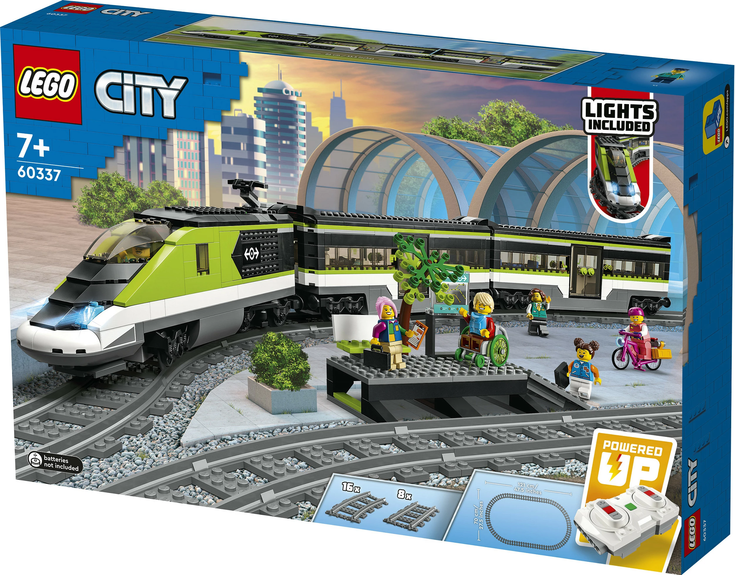 Set ndërtimi LEGO City Express Passenger Train, 7 vjeç e lart, plastik, 764 pjesë, shumëngjyrësh