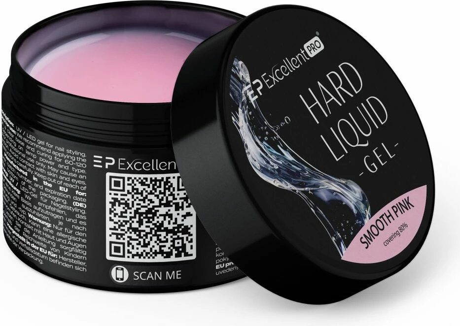 Xhel ndërtues për thonj për femra Excellent PRO Hard Liquid Gel Smooth Pink 15g