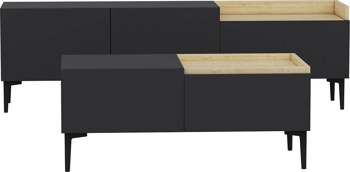 Set mobiljesh për dhomë dite, Skye Decor, Mia, antracit