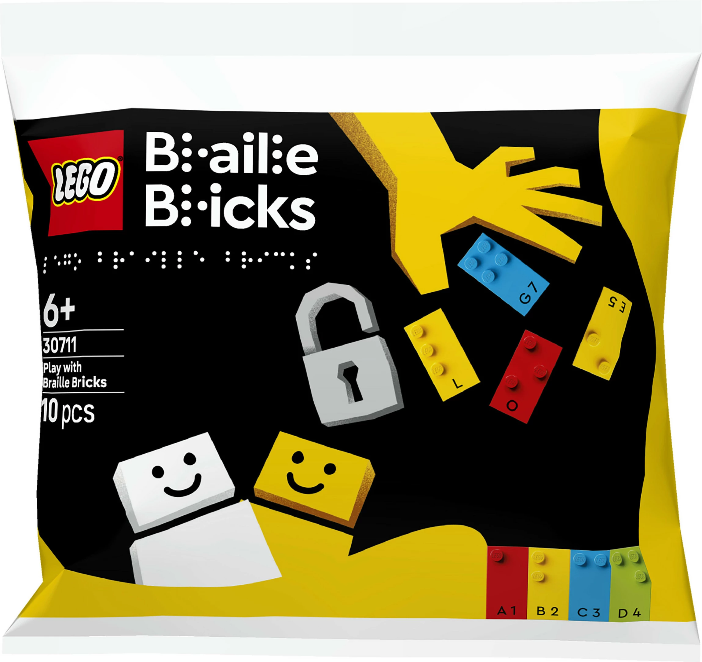 Set ndërtimi LEGO Braille Bricks 30711, 10 copë, për fëmijë 6+, shumëngjyrësh