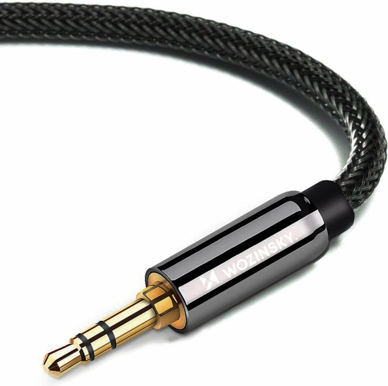 Kabllo AUX Wozinsky WACSAB-3M, mini jack 3.5 mm (mashkull-mashkull), 3 m, e zezë