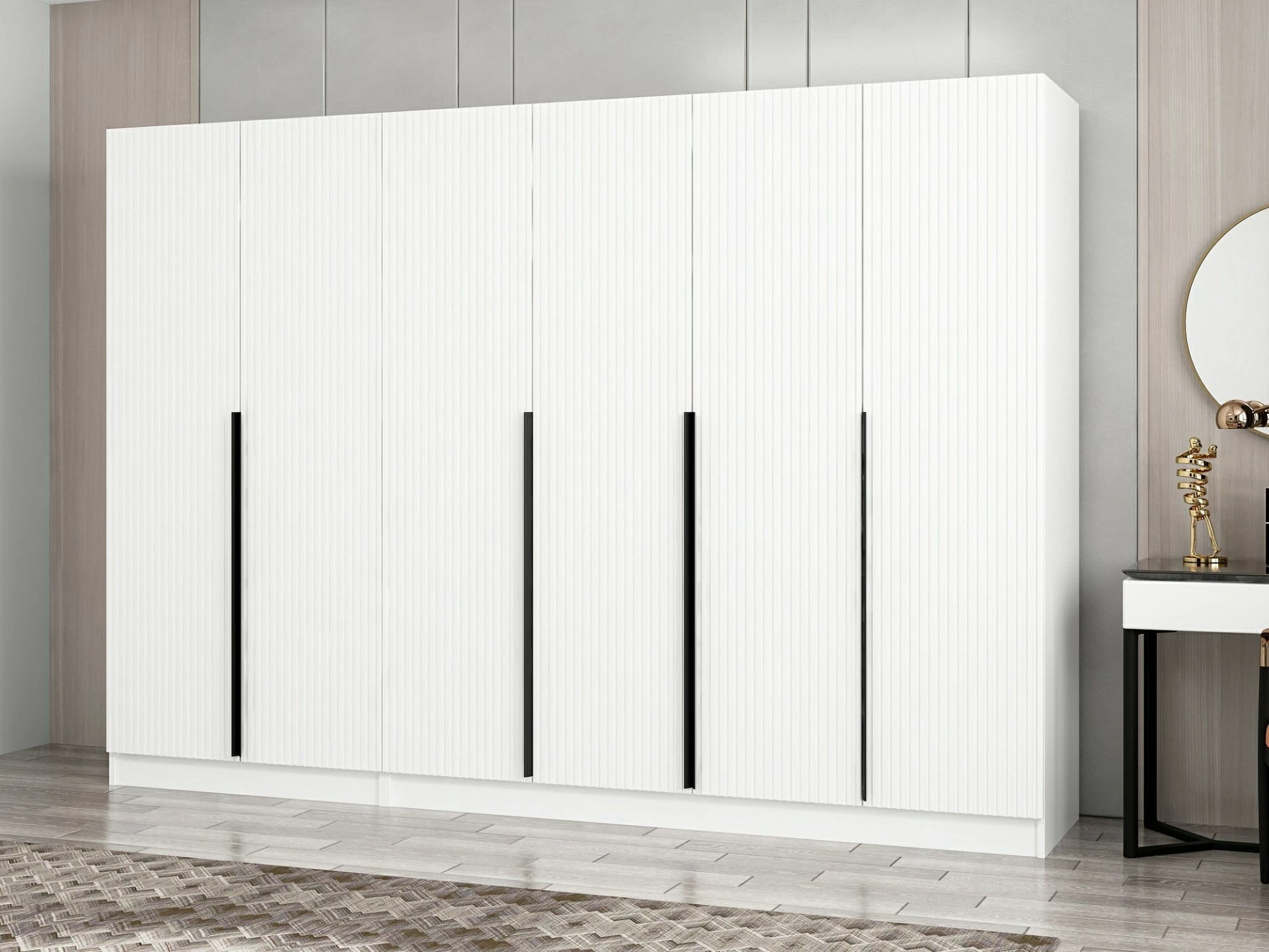 Dollap Skye Decor, Kale Plus, 7786, ngjyrë e bardhë, shumë rafte, 270x210x52 cm