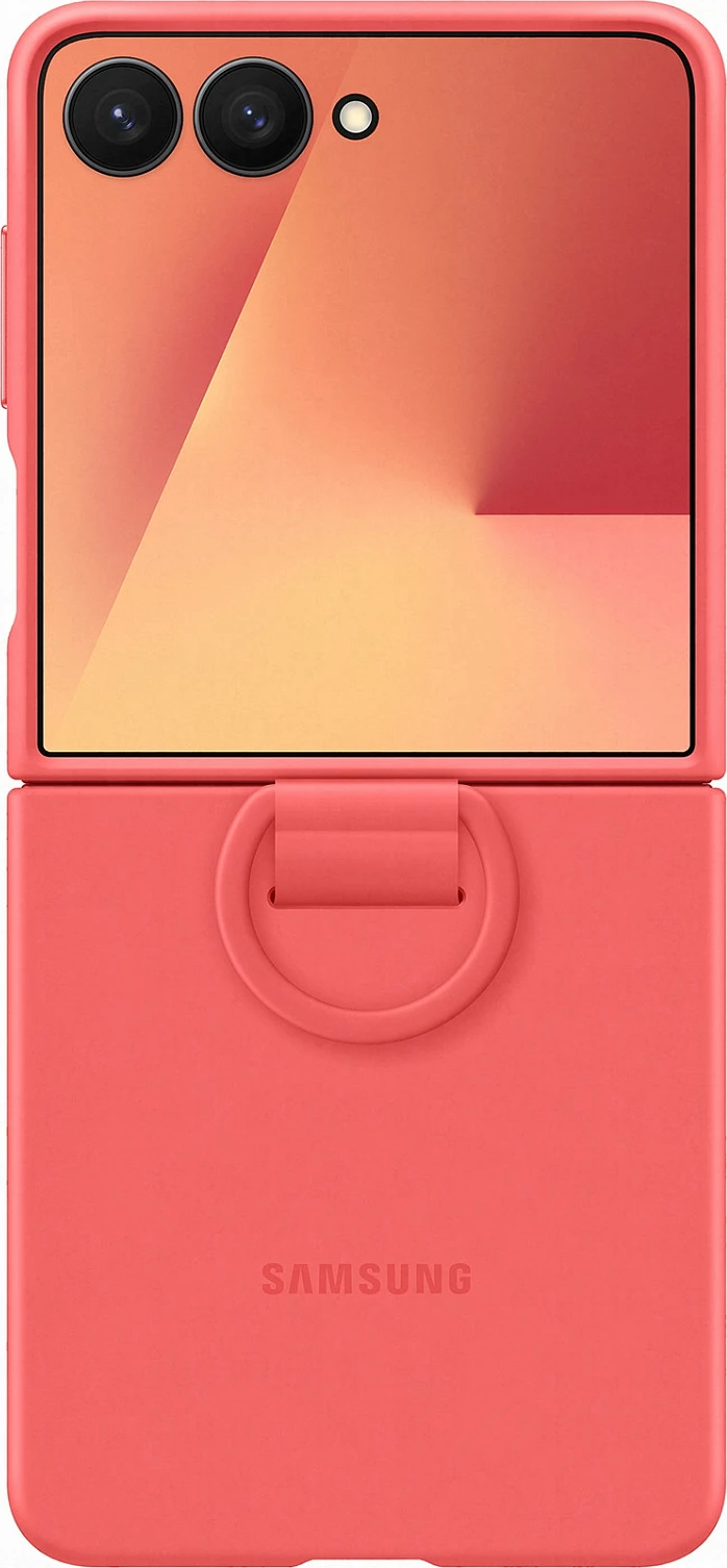 Mbështjellës Samsung Ring Case për Galaxy Flip7, silikon, e kuqe