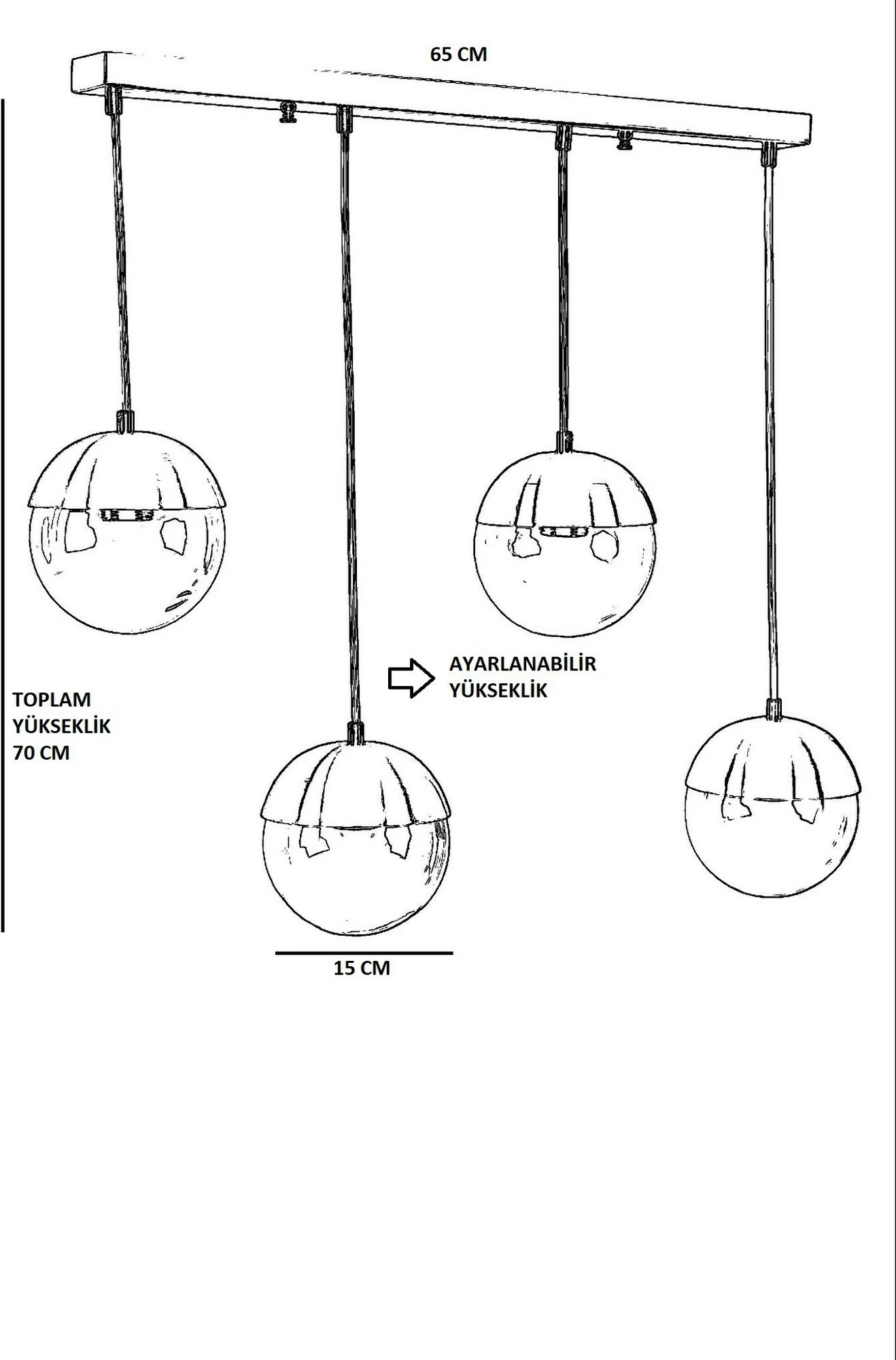 Llambë tavani Opviq, 4 sfera, metalike, ngjyrë ari dhe e bardhë