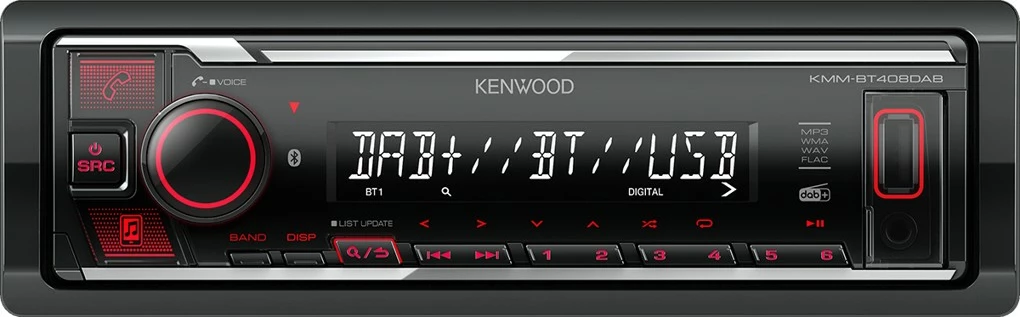 Radio veture Kenwood KMMBT408DAB, Bluetooth, DAB, USB, e zezë