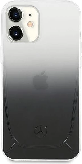 Mbështjellës Mercedes Transparent Line për iPhone 12 mini 5.4", hardcase TPU/PC, i zi