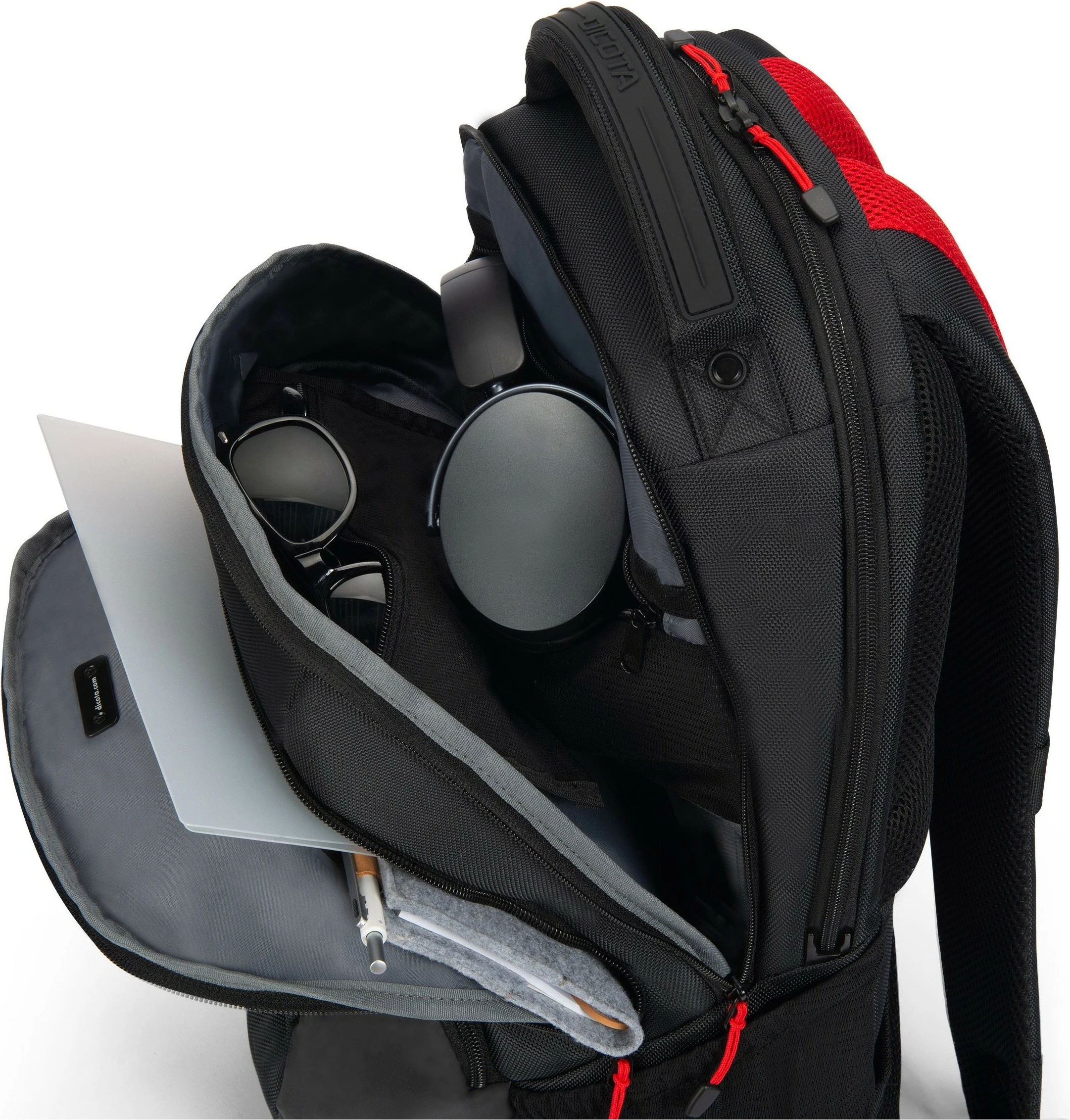 Shpinë DICOTA D32119-RPET, 16", Kasë për laptop, rPET, e zezë dhe e kuqe