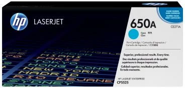 Toner HP 650A CE271A origjinal rendiment 9.750–23.700 faqe Cyan
