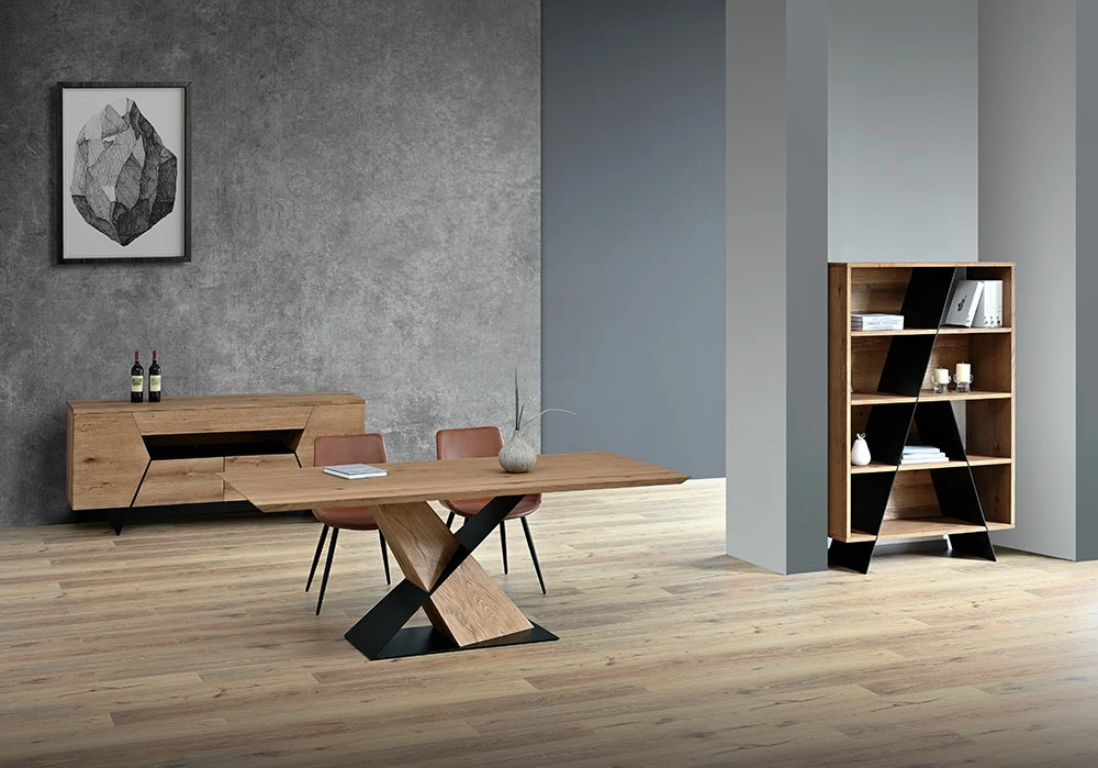 Tavolinë moderne DELUX, ngjyrë natyrale, 195x95x76