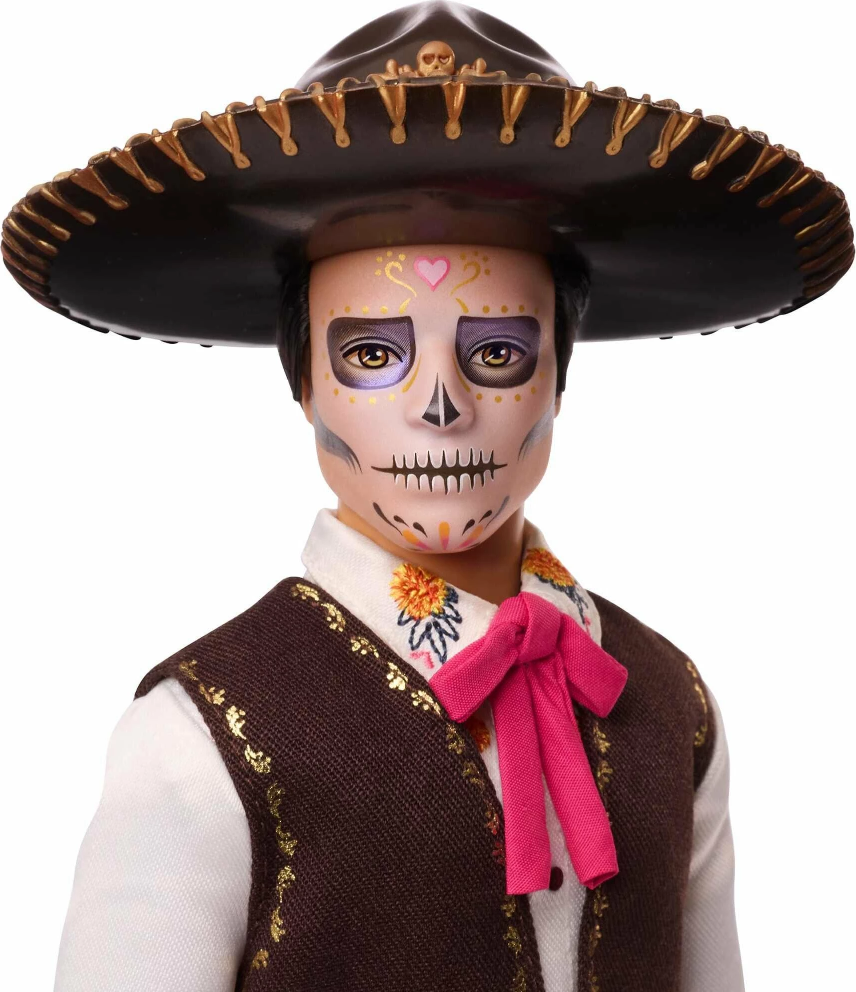 Kukull koleksionuese Ken Mattel Signature Dia De Muertos 2025 JBJ06 me aksesorë, certifikatë autenticiteti dhe stand