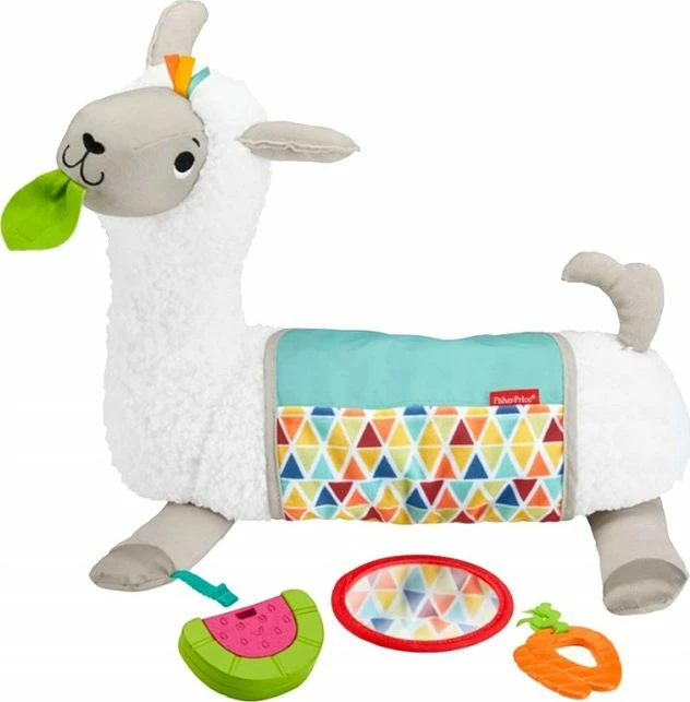 Lodër shqisore lama 3-në-1 Fisher-Price Grow-with-Me GHJ03, ngjyra e rastit, set me pasqyrë dhe lodra shtesë