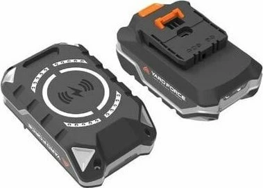 Bateri lithium-ion Yard Force 20 V 4.0 Ah me indikator karikimi, USB-A, LED, karikim induktiv, e zezë/portokalli
