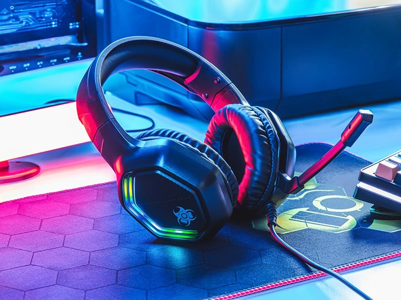 Kufje gaming Tracer Gamezone GZ X3, 40 mm, 3.5 mm, mikrofon i palosshëm, stereo, me ndriçim RGB, të zeza