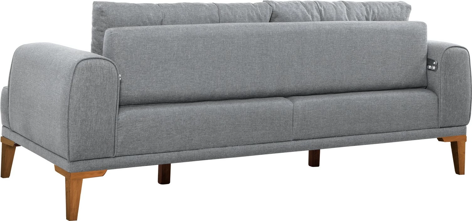 Set divani Atelier del Sofa, Vina, gri, këmbë dru Atlantic Pine