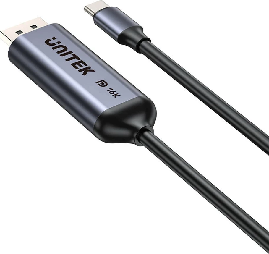 Kabll Unitek USB-C në DisplayPort, 1.8m, 80Gbps, HDR, 16K/8K, gri