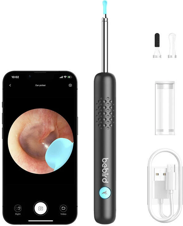 Otoskop digjital Bebird R1 me kamerë, i zi