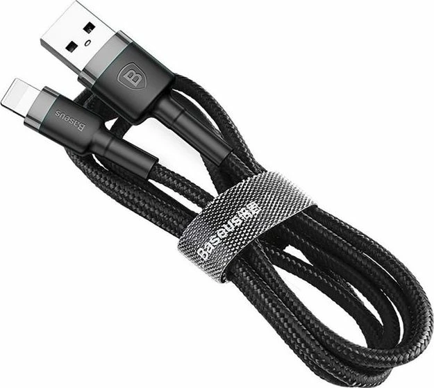 Kabllo USB-A në Lightning Baseus Kevlar 2 m 1.5A USB 2.0 e zezë/gri
