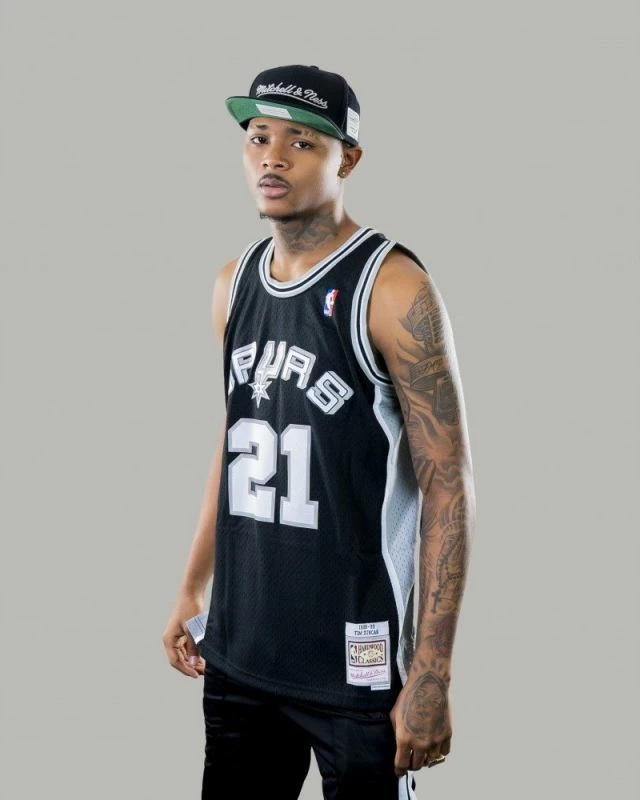 Maicë Mitchell & Ness NBA Swingman San Antonio Spurs Tim Duncan për Meshkuj, e Zezë