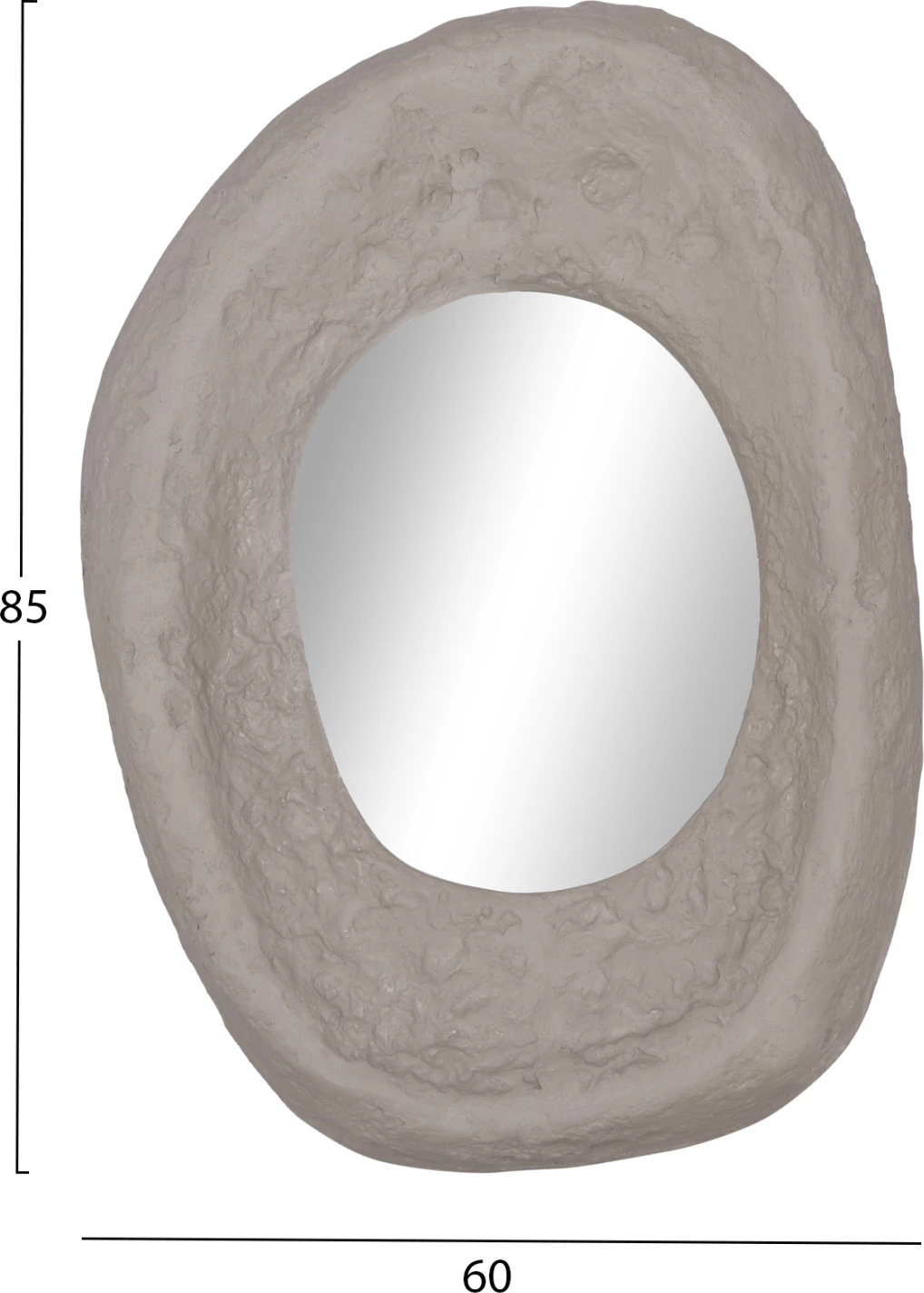 Pasqyrë muri RIFFE, fibër-cement, ngjyrë gri, 60x13x85cm