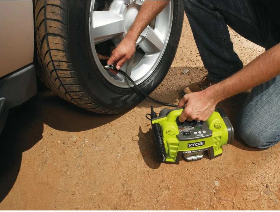 Kompresor me bateri Ryobi R18I-0, portativ, zi/gjelbër