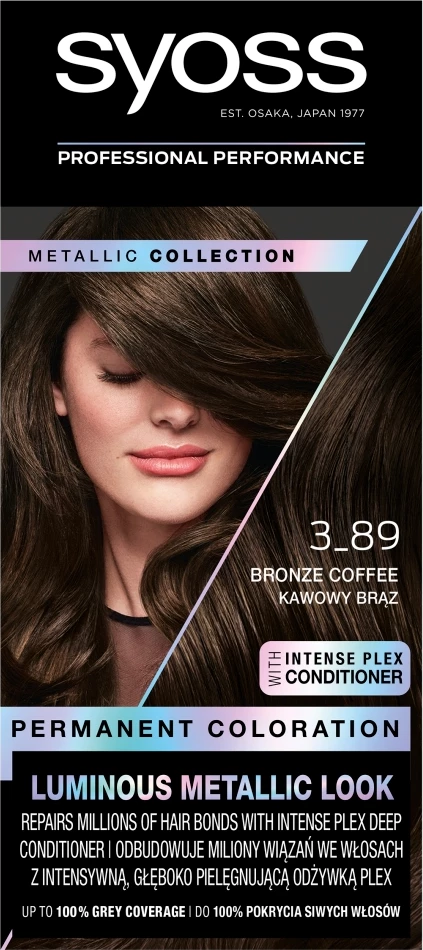 Ngjyrë për flokë Syoss Permanent Coloration 3-89 Coffee Brown për femra, 1 copë