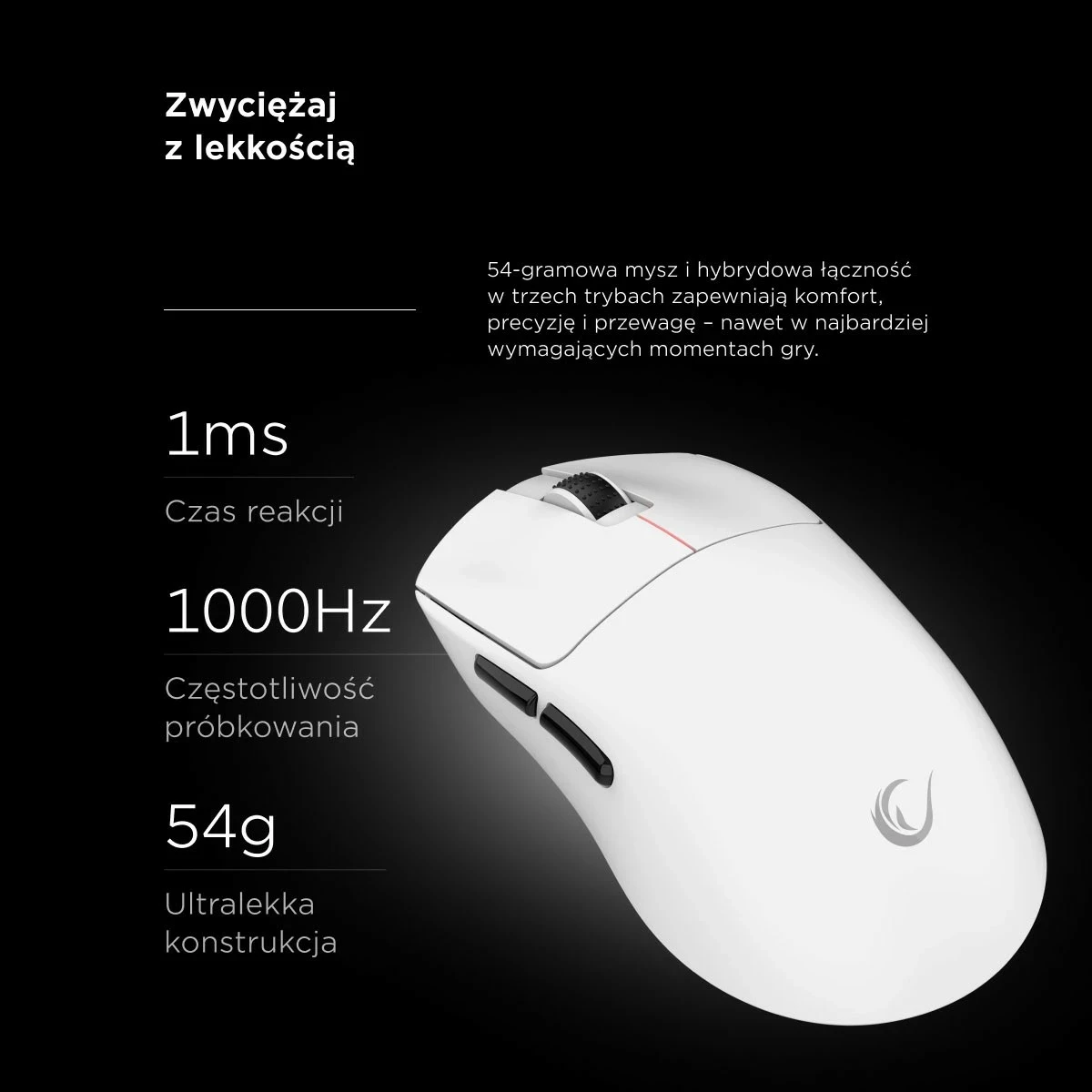 Maus Rampage Clax PAW3311, 24000 DPI, 1k Hz, Bluetooth 5.1, i bardhë