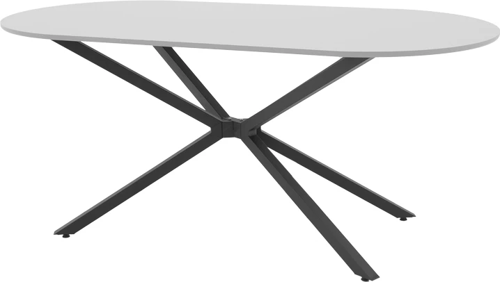 Tavolinë Lerdion gri mdf-metal i zi 180x90x75cm