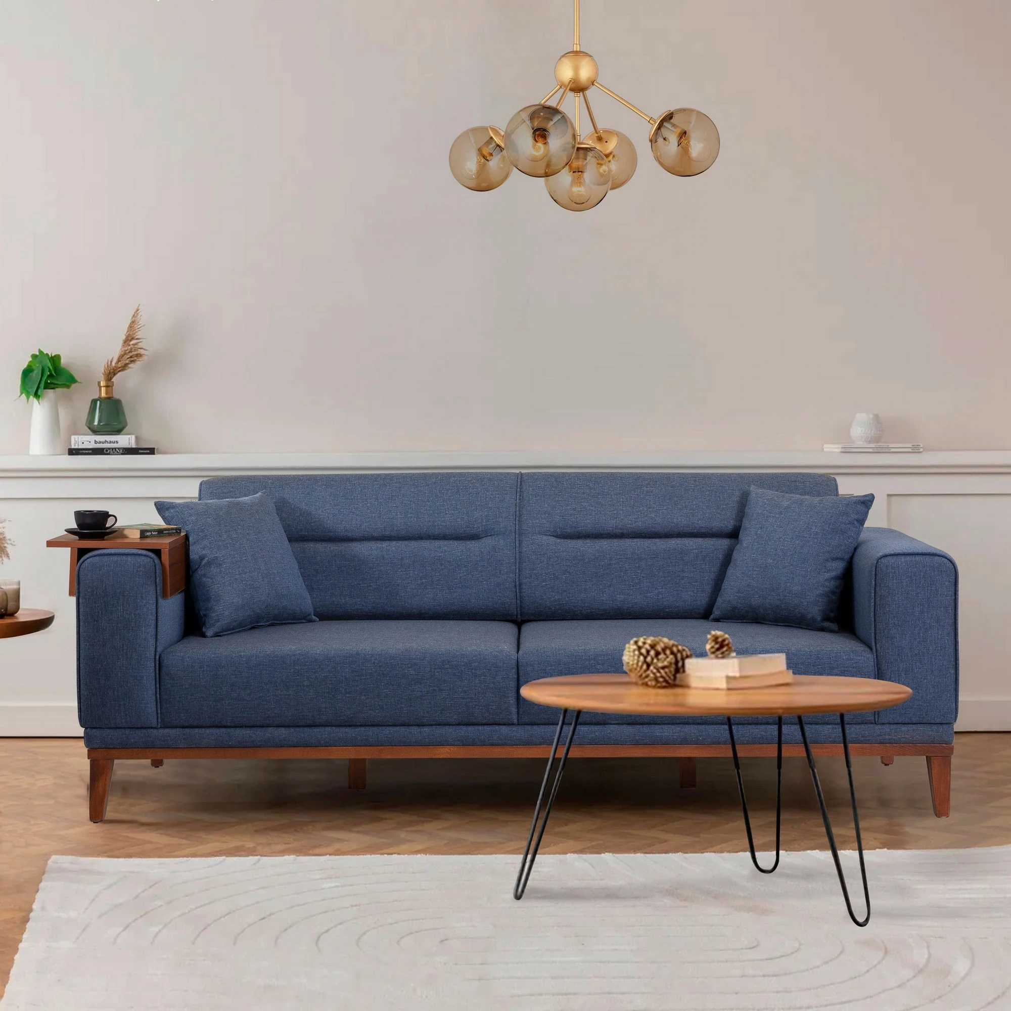 Divan-krevat 3 vendësh Atelier del Sofa, Liones, ngjyrë kaltër e errët