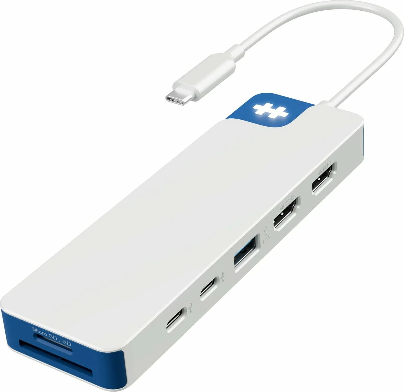 Dock USB-C Hyper HyperDrive Flex HD4103BUGL, 9 porte, Dual 4K HDMI (2x HDMI), Bardhë/Kaltër, 1 copë