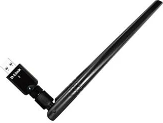 Adapter Wi‑Fi USB, D-Link, DWA-185, me antenë të jashtme, e zezë