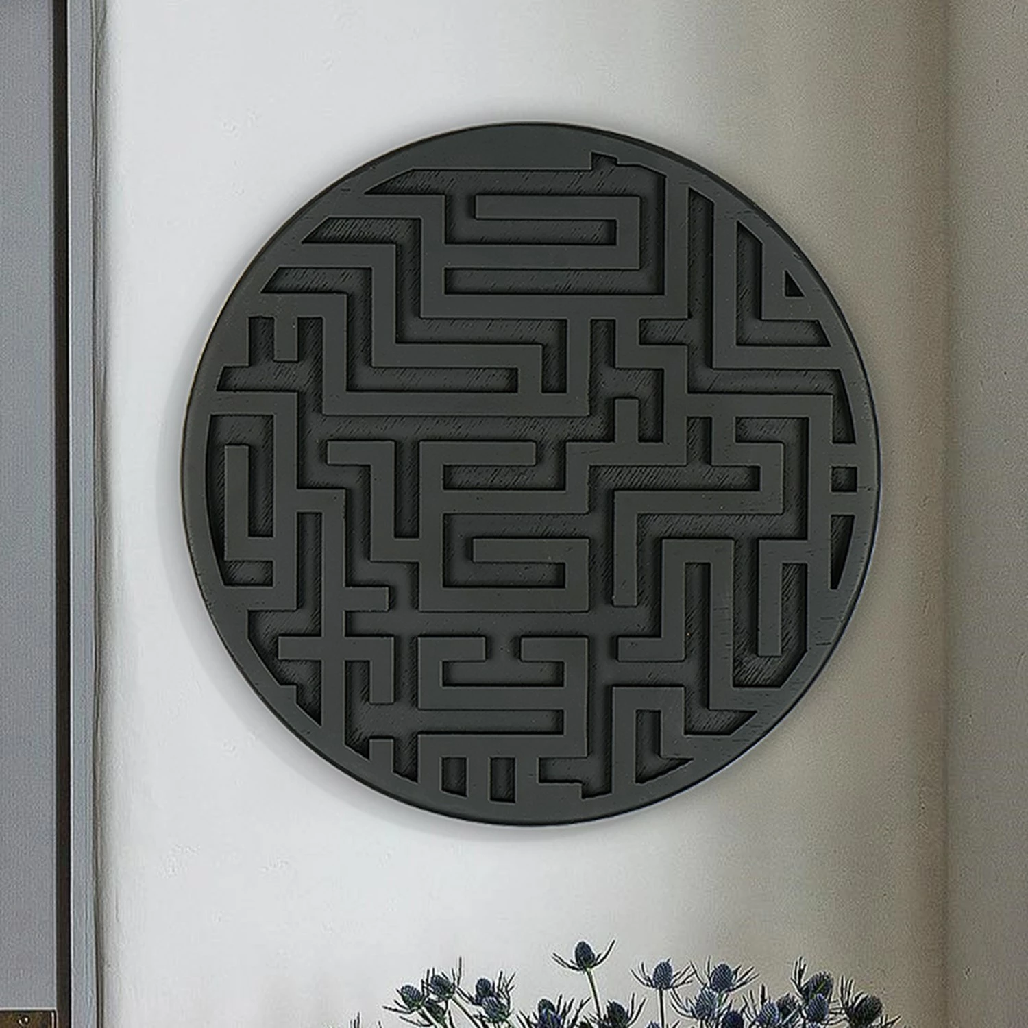 Aksesor dekorativ për mur, Wallity, ART139, ngjyrë e zezë, 33x33x2cm