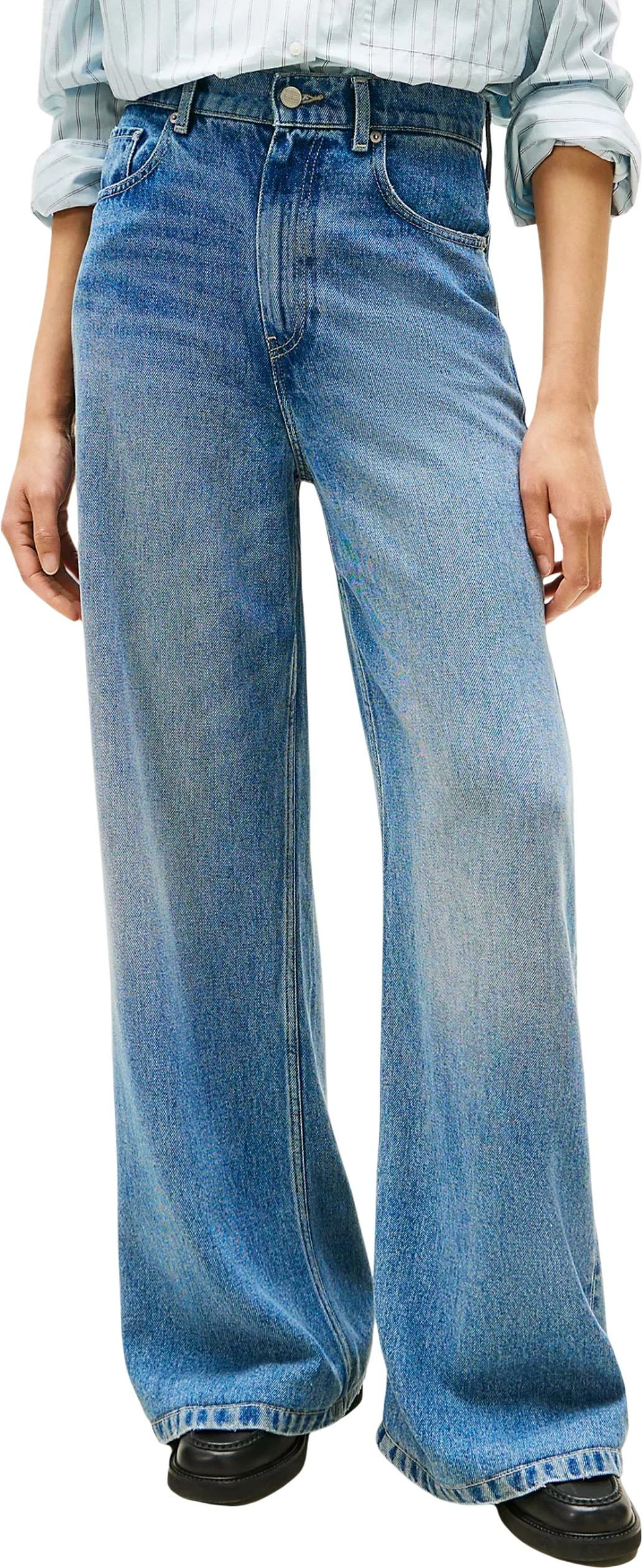 Xhinse për femra Tommy Hilfiger DNM Lana Wide Leg HW WW0WW46484, denim