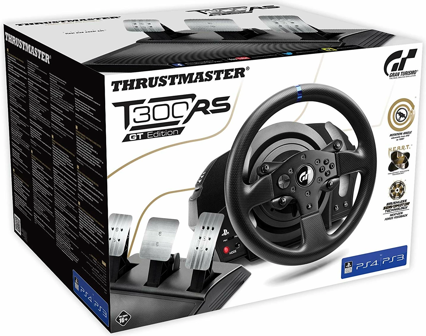 Timon garash Thrustmaster T300 RS GT Edition, 1080°, për PC/PS3/PS4/PS5, set me pedale T3PA, i zi