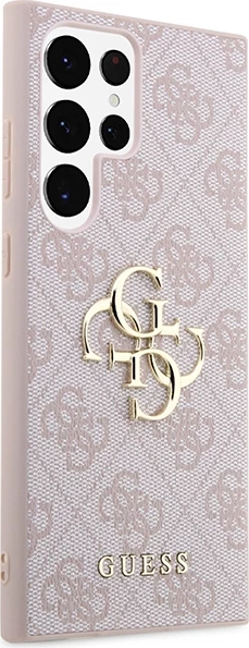 Mbështjellës Guess 4G Big Metal Logo për Samsung Galaxy S23 Ultra, Rozë