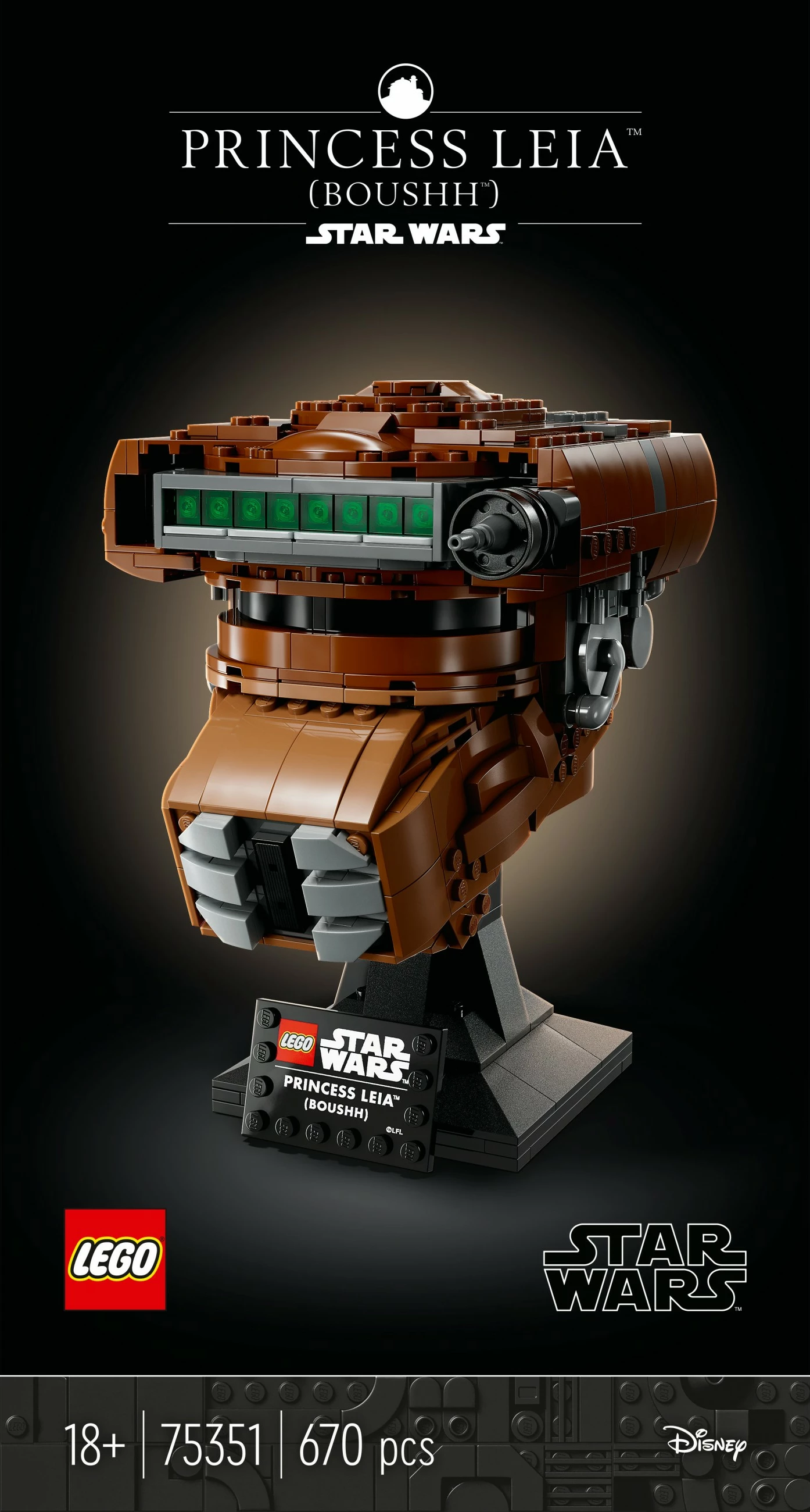 Set ndërtimi LEGO Star Wars 75351 helmetë Princesha Leia (Boushh), 670 pjesë, multikolor