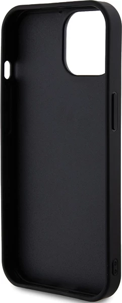 Mbështjellës Guess Rhinestone Metal Logo për iPhone 15, Rozë