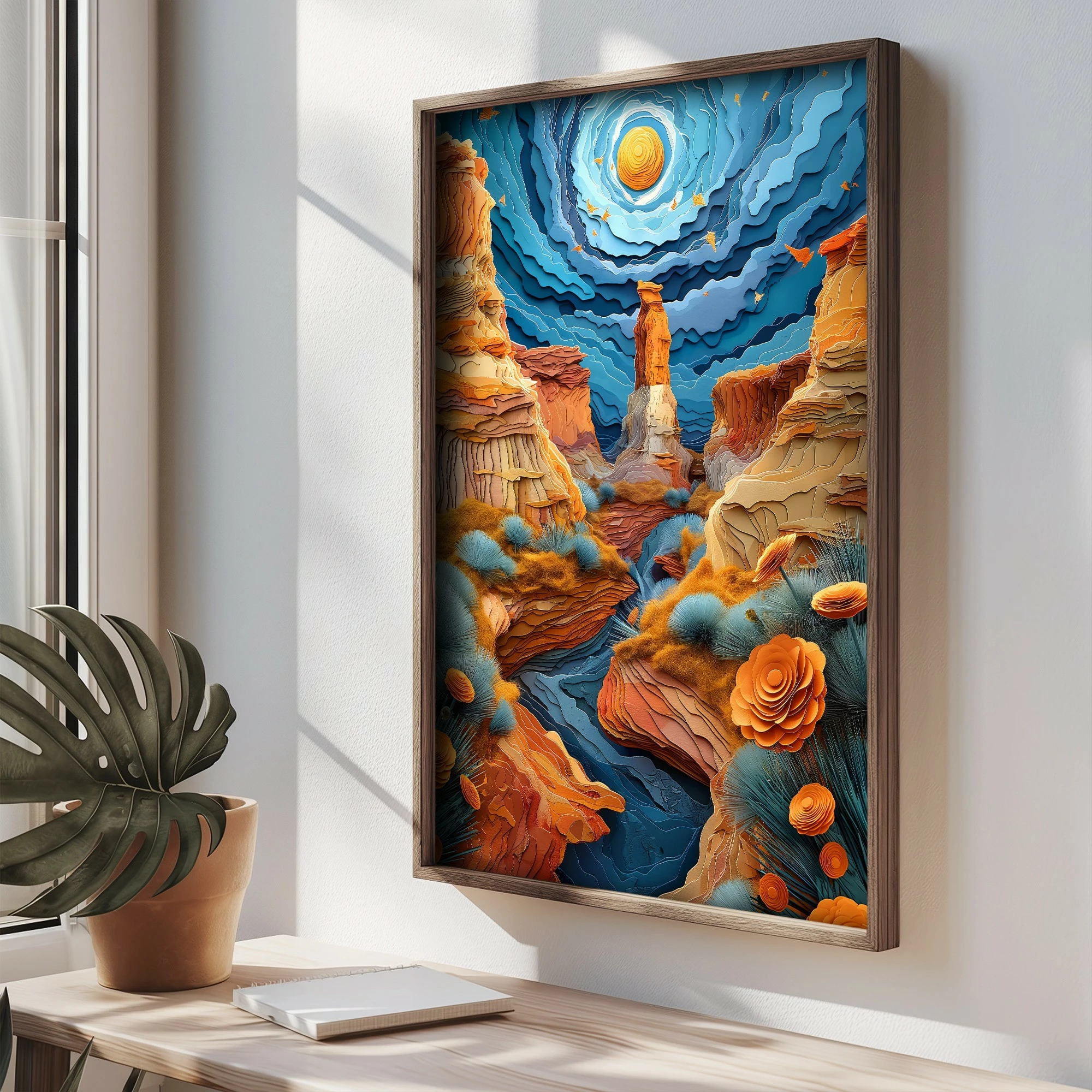 Pikturë dekorative me kornizë MDF, Wallity, TUN009-L, shumëngjyrëshe, 35x47x2 cm