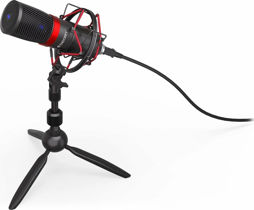 Mikrofon Endorfy Solum Streaming T EY1B003, USB, kardioid, me tripod, zi/kuqe