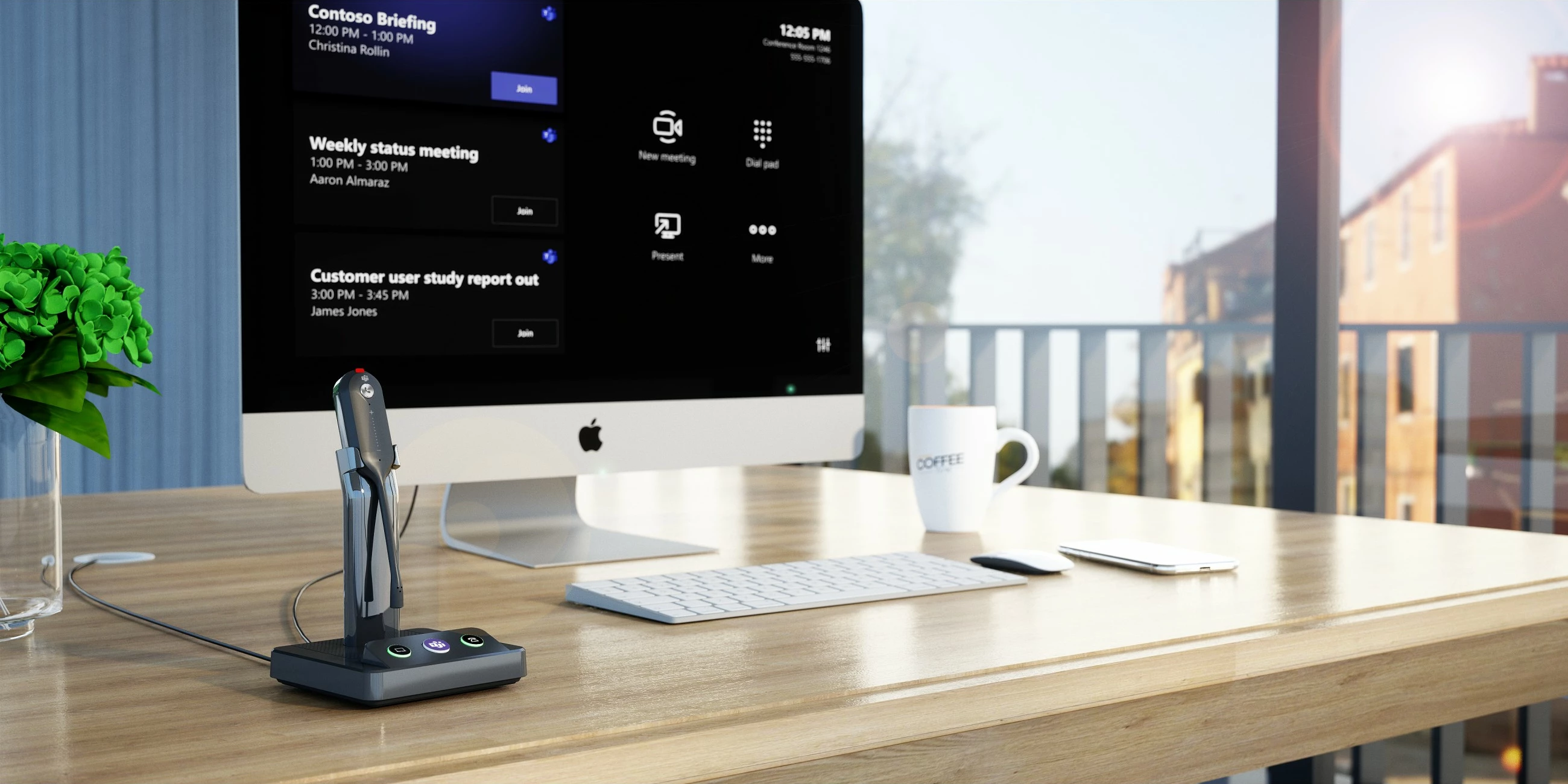 Kufje pa tela Yealink WH66 Mono UC-DECT, Zyrë/Qendër thirrjesh, E zezë