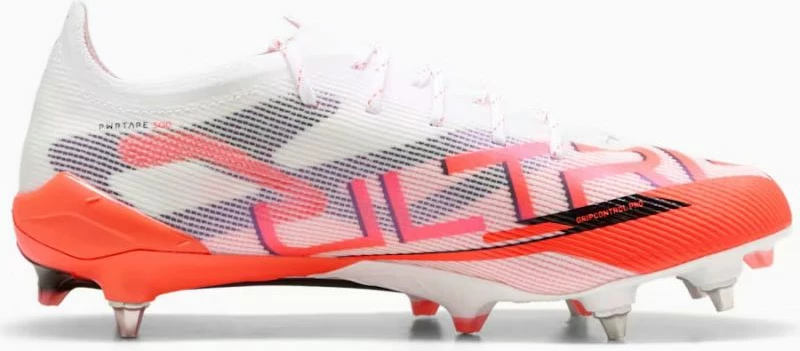 Atlete futbolli Puma për meshkuj, të bardha dhe portokalli