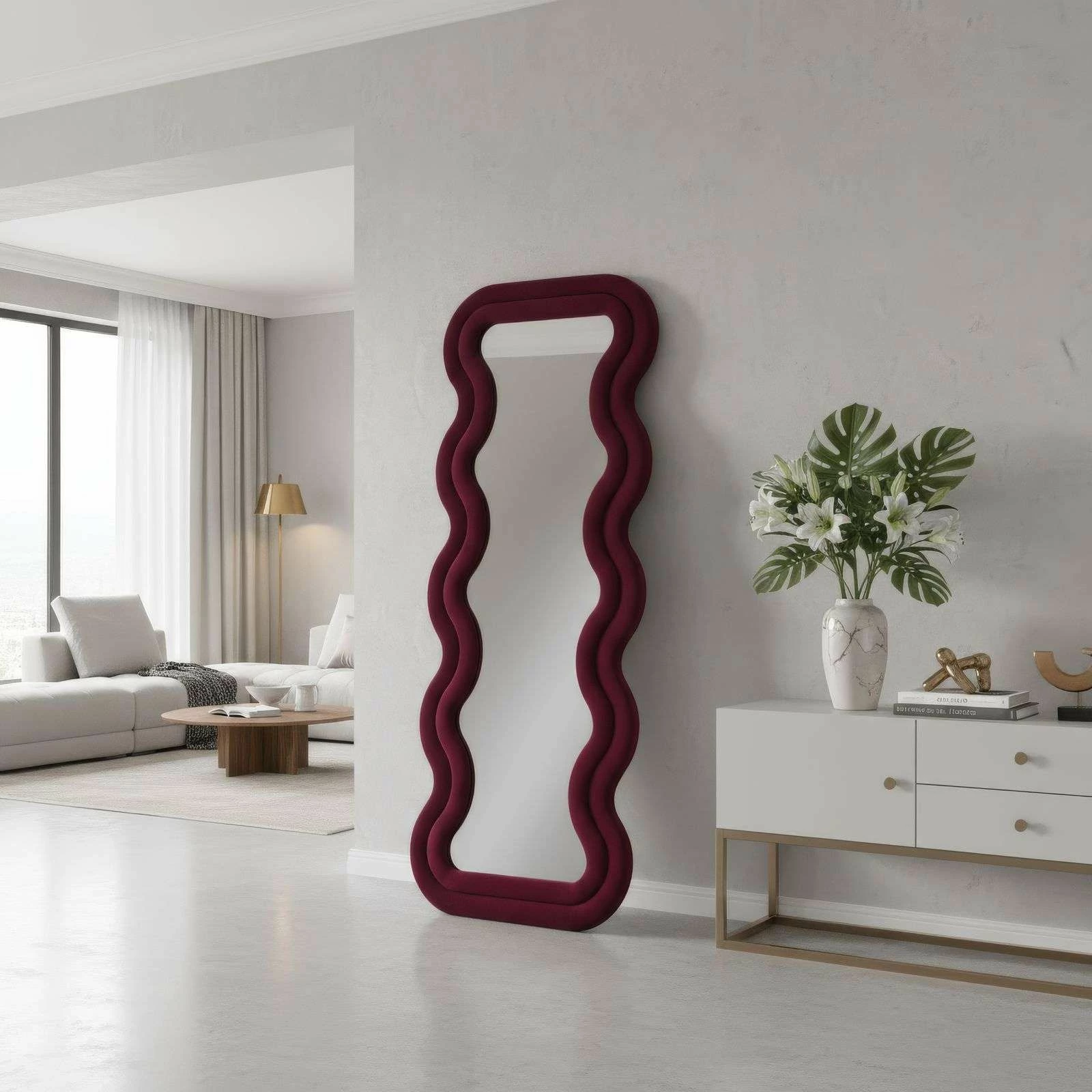 Pasqyrë Cheval, ngjyrë e kuqe Claret, Skye Decor, 65x170cm