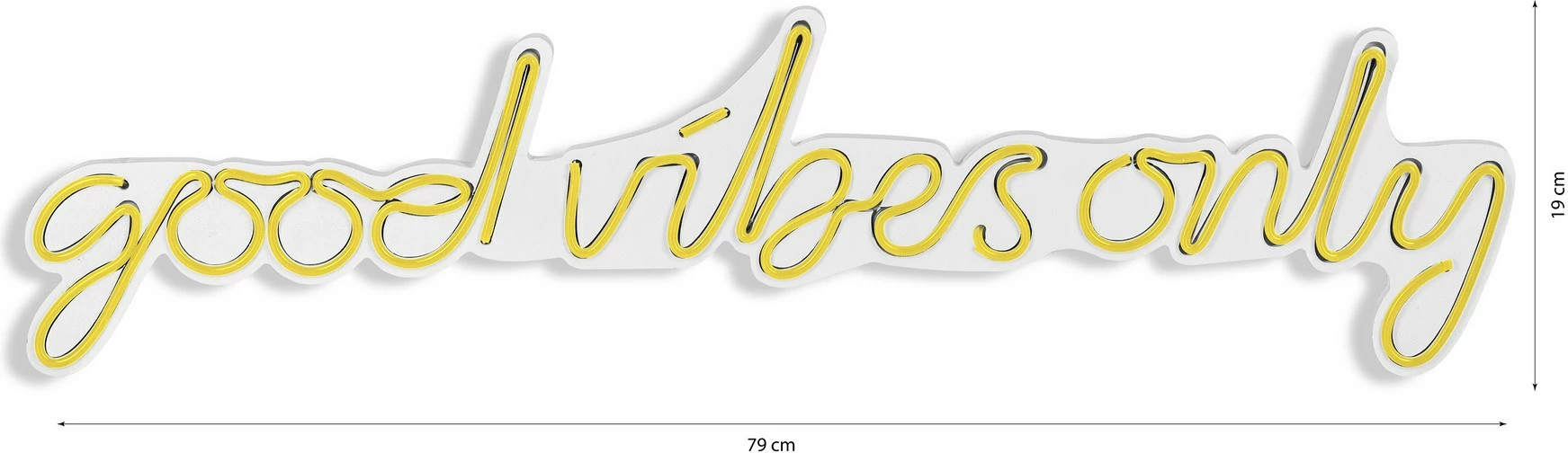 Dritë dekorative LED plastike, 'Good Vibes Only', e verdhë