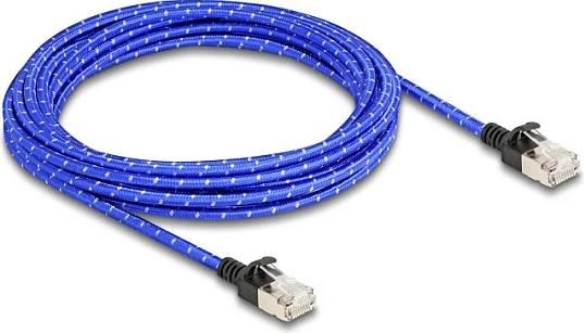 Kabllo rrjeti DeLOCK RJ45 Cat6a Slim 5m, U/FTP, 10Gbps, e kaltër