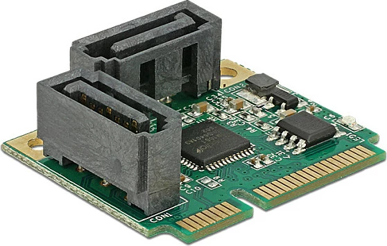Kartelë zgjerimi SATA DeLOCK 95260, Mini PCIe, Asmedia ASM1061, 2x SATA 6Gb/s, low-profile