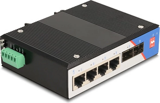 Switch industrial DeLOCK 88015, 4x RJ45 Gigabit + 2x SFP, unmanaged, i zi